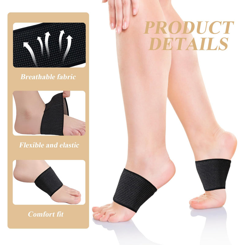 [Australia] - 2 pairs of arch support bandages, metatarsal foot bandage, heel spur bandage with gel pads to relieve flat foot pain, plantar fasciitis bandage, arch bandages for comfort and stability (L) 