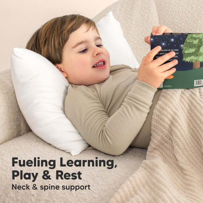 [Australia] - Toddler Pillow with Pillowcase - 13x18 My Little Cuddly Pillow, Viscose Derived From Bamboo Nursery Toddler Pillows for Sleeping,Kids Pillow,Small Travel Pillows,Mini Toddler Bed Pillow (Soft White) Soft White 