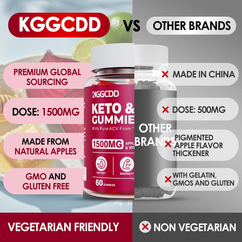 3 Pack Keto ACV Gummies Extreme 1500MG, Keto Gummies, Apple Cider Vinegar | Formulated with Pomegranate Beet Juice Powder, B12, Vegan, Non GMO, 180 Gummies 60 Count (Pack of 3)