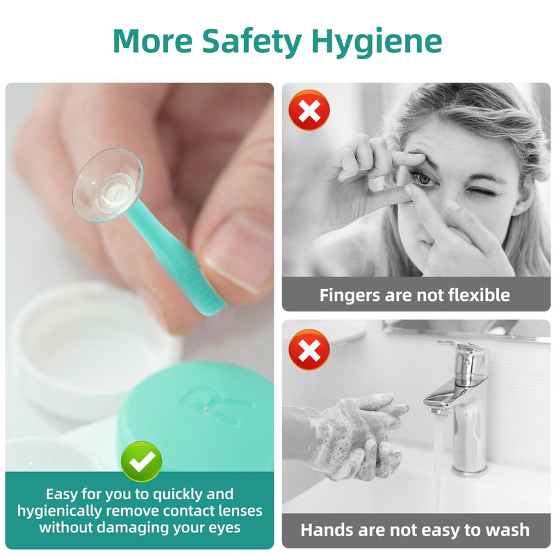 [Australia] - Pack of 4 contact lens insertion aids, contact lens remover, soft lenses for soft and hard lenses, odorless, essential accessory for a wearing experience (green) 