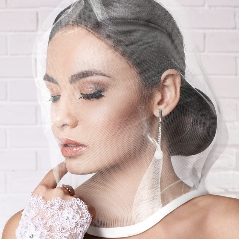 [Australia] - Loopeer 6 Pcs Makeup Protector Hood Washable Light Airy Nylon Chiffon Face Cover Protects Hair and Make up While Getting Dressed Zipper Closure Reusable Cosmetic Mask for Women Beauty Weddings(White) White 
