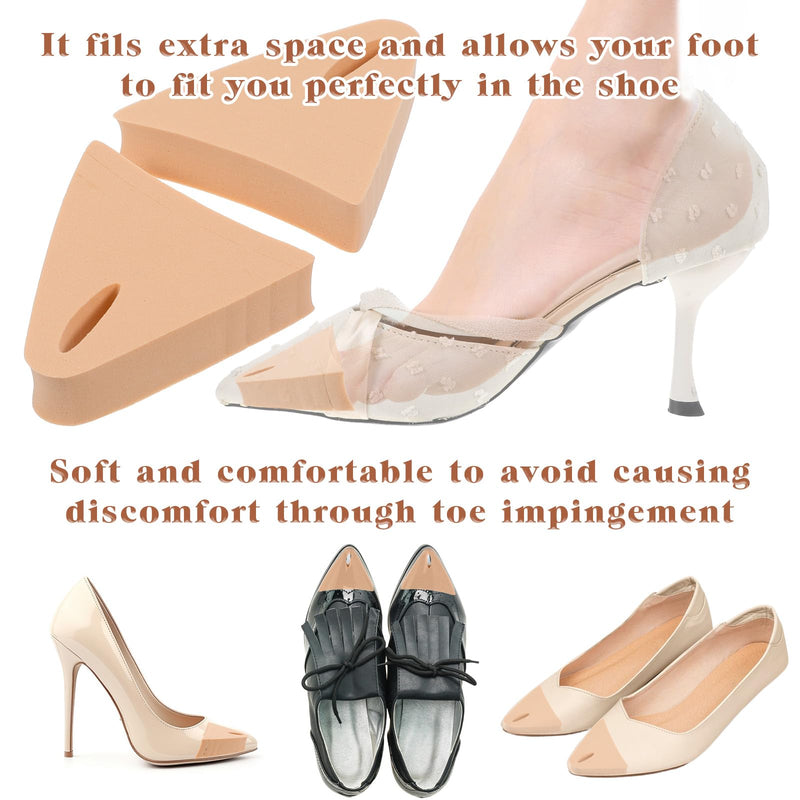 [Australia] - Qianyu Pack of 4 shoe fillers for shoes that are too big, soft shoe size reducer made of foam, tear-off toe inserts, make shoes smaller, reusable unisex toe filler made of foam, color 
