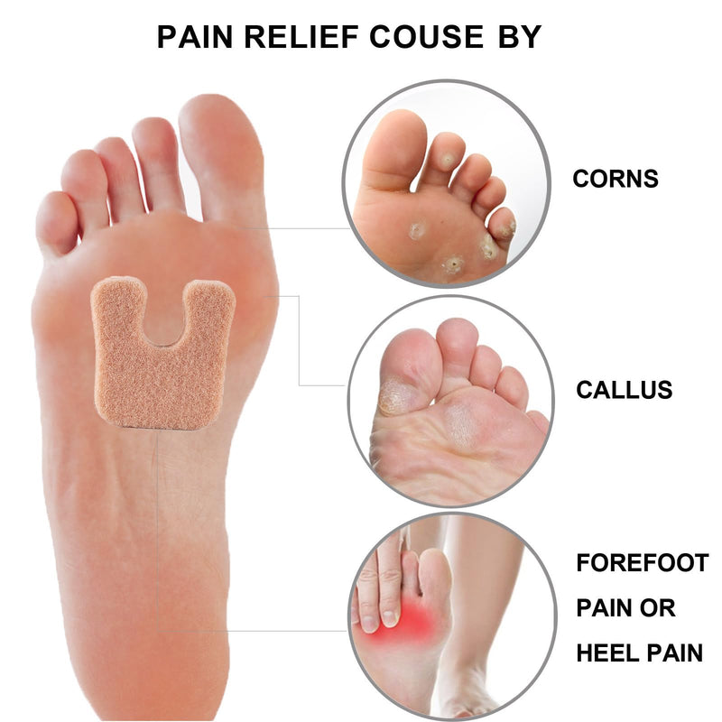 [Australia] - Cushioned Foot Pads with Thick Moleskin - 20 Pieces Meta Pads & Cushions for Metatarsal Areas - For Calluses, Heels & More 