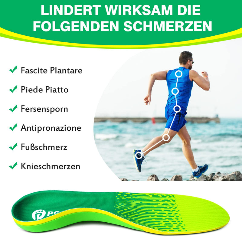 [Australia] - Popzoom Heel Spur Insoles Orthopedic Insoles - Orthopedic Insoles for Flat Feet, Plantar Fasciitis Shoe Insoles - Gel Insoles Sports - S (Green) Green S (EU39-41)-26CM 
