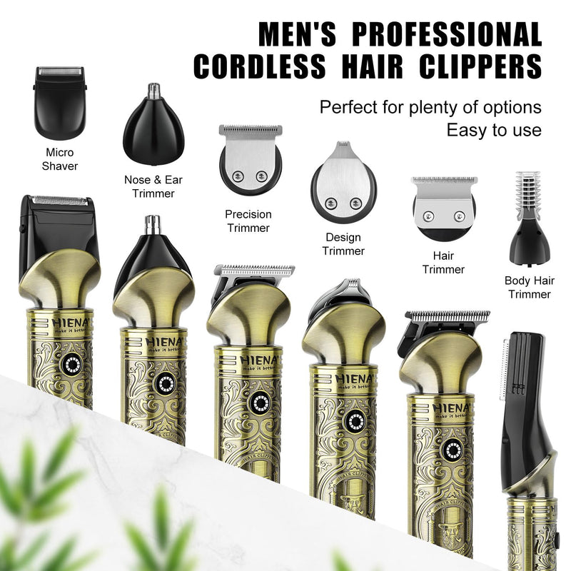 [Australia] - HIENA PRO Beard Trimmer for Men, Electric Razor & Shavers for Men, Cordless T-Blade Hair Clipper Set, Mens Grooming Kit for Shaving Face, Mustache, Body, Ear, Hair,Nose Trimmer 