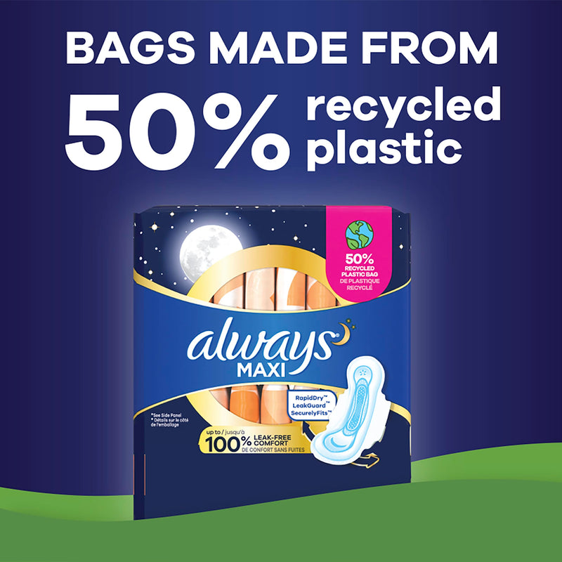 [Australia] - Always Maxi Pads Size 4 Overnight Absorbency Unscented with Wings, 33 Count Overnight (Size 4) 