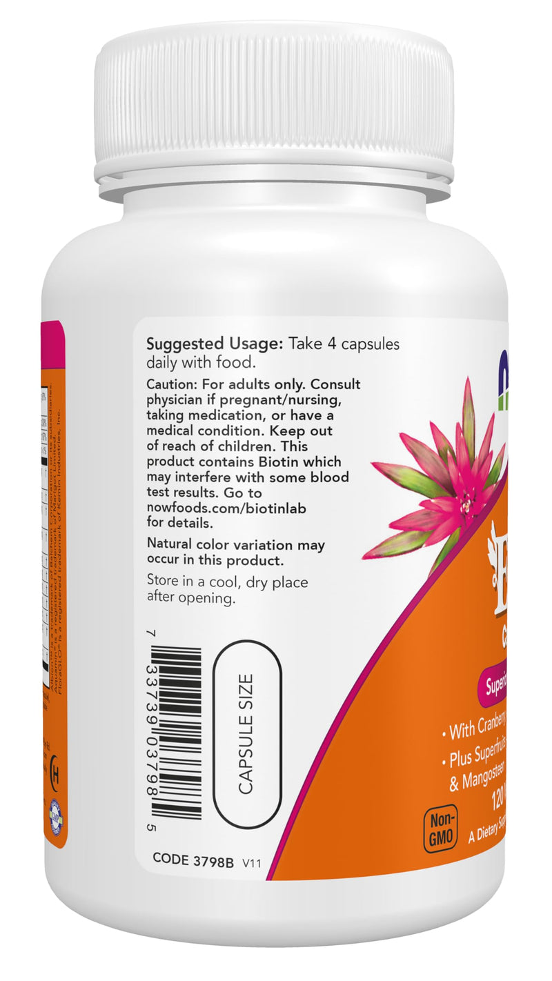 NOW Foods Supplements, Eve™ Women's Multivitamin with Cranberry, Alpha Lipoic Acid and CoQ10, plus Superfruits - Pomegranate, Acai & Mangosteen, Iron-Free, 120 Veg Capsules 120 Count (Pack of 1)
