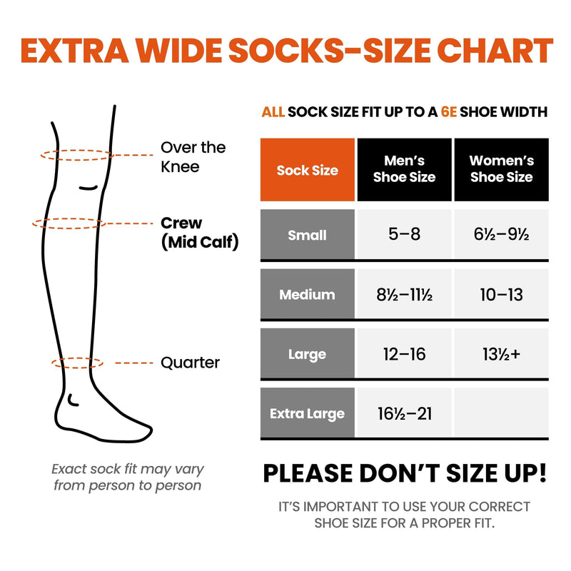 [Australia] - Wide Calf Socks, Women and Men's Wide Socks, Extra Wide Socks, Diabetic Socks for Men and Women, Loose Fit Socks - 3 Pairs X-Large Black 