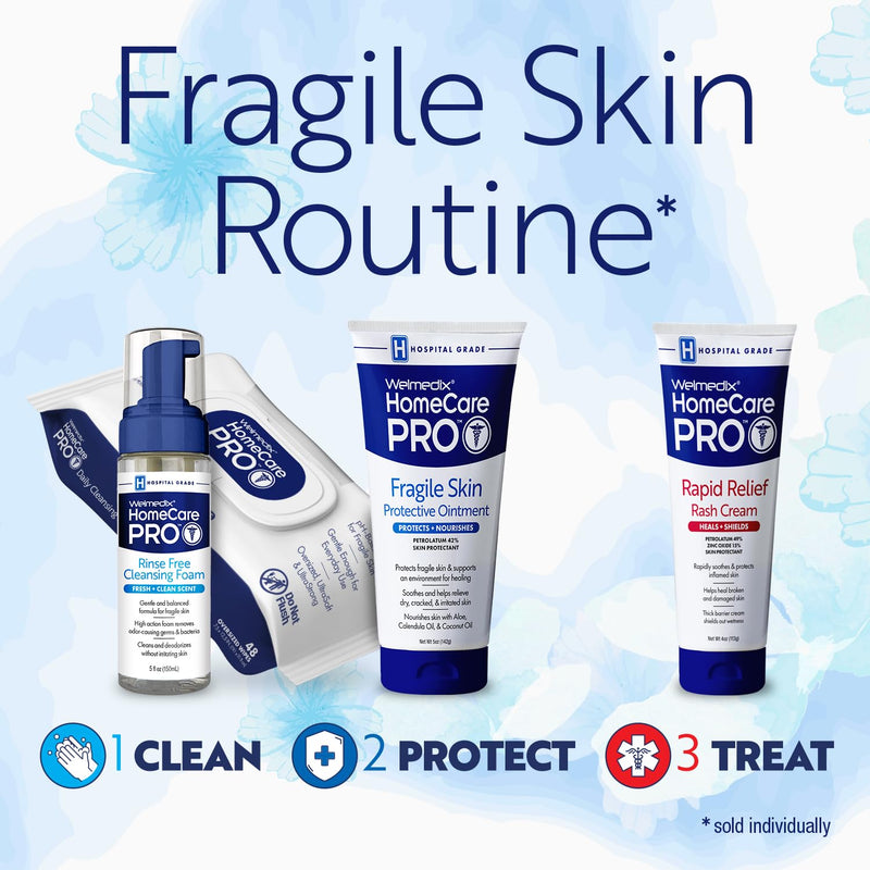 [Australia] - Rinse Free Cleansing Foam, 3 in 1 Body Wash, Shampoo and Personal Cleanser for Elderly, Incontinence and Infant Care, Hospital Grade, Sulfate Free, Paraben Free (Pack of 3) 5 Fl Oz (Pack of 3) 
