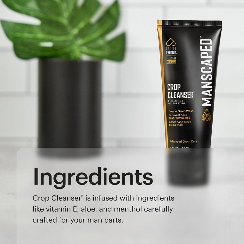 MANSCAPED® Crop Cleanser® Groin Wash, Men’s Invigorating Formula for Below-The-Waist Cleaning, Refreshing Shower Gel For Men Infused with Vitamin E and Aloe, Vegan body wash, 6oz (2-Pack) 6 Ounce (Pack of 2)