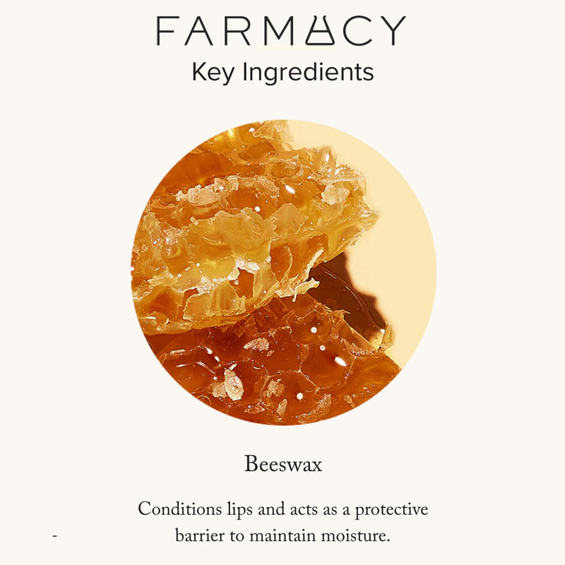 Farmacy Beeswax Lip Balm - Honey Butter Moisturizing Lip Care Enriched with Cupuaçu & Cocoa Butters, Proprietary Honey Blend and Vitamin E to Nourish, Soften & Heal (3.4g) 0.12 Fl Oz (Pack of 1)