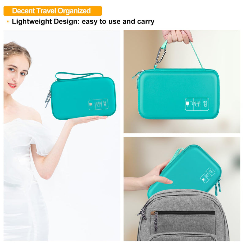 [Australia] - Elonbo Diabetic Supplies Travel Case, Glucose Meter Portable Storage Bag, Diabetic Care Kits Organizer Holder, Diabetic Supply Carrying Case for Glucose Meter Insulin Pen Blood Sugar Test Strips,Green Turquoise 