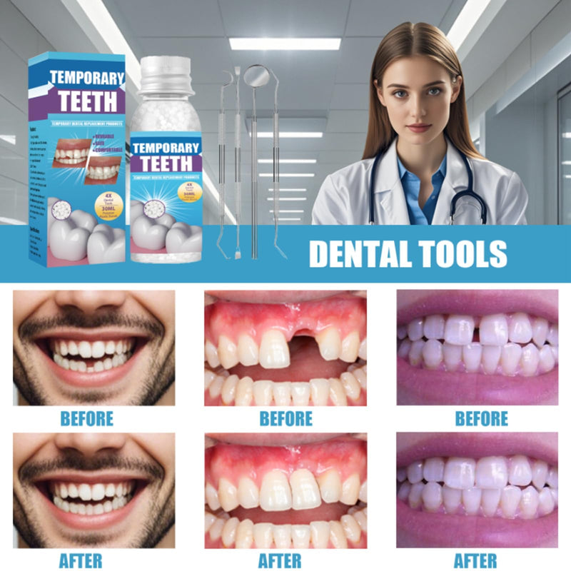 [Australia] - Tooth Repair kit with 4 Dental Tools, temporary teeth replacement kit, Dental Care Kit Fixing Broken Teeth, Save Smile Cause Bad Teeth and Smile Confidently Again 4.2 Ounce 