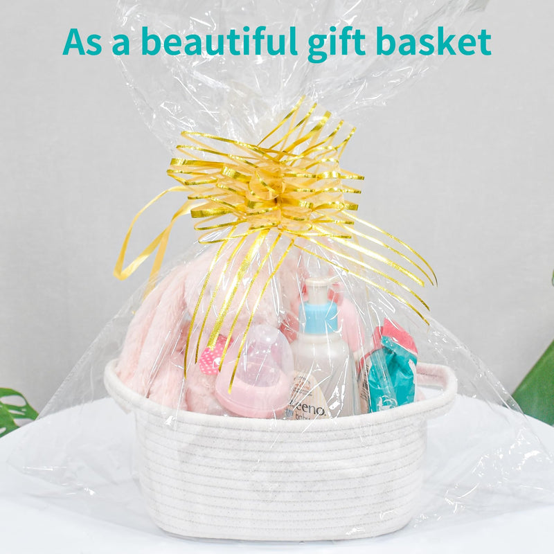 [Australia] - ABenkle Small Storage Basket, Mini Baby Basket, Cute Tiny Cotton Rope Woven Easter Basket,Shelf Basket, Boho Decorative Toy Dog Cat Basket for Nursery, Kids Room, Spa, Empty Gift Basket - XS, White 