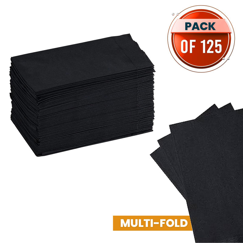 [Australia] - Perfectware 2 Ply Black Dinner Napkin Pack of 125 Pack of 125ct 
