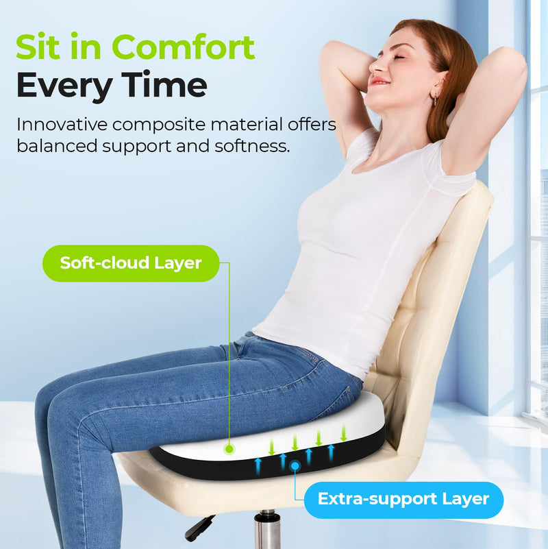 [Australia] - AUVON Donut Pillow for Tailbone Pain & Hemorrhoid Pain Relief, Memory Foam Seat Cushion with Balanced Support & Softness for Postpartum, Pregnancy Surgery, Coccyx, Suits Office & Home Chairs Sitting 