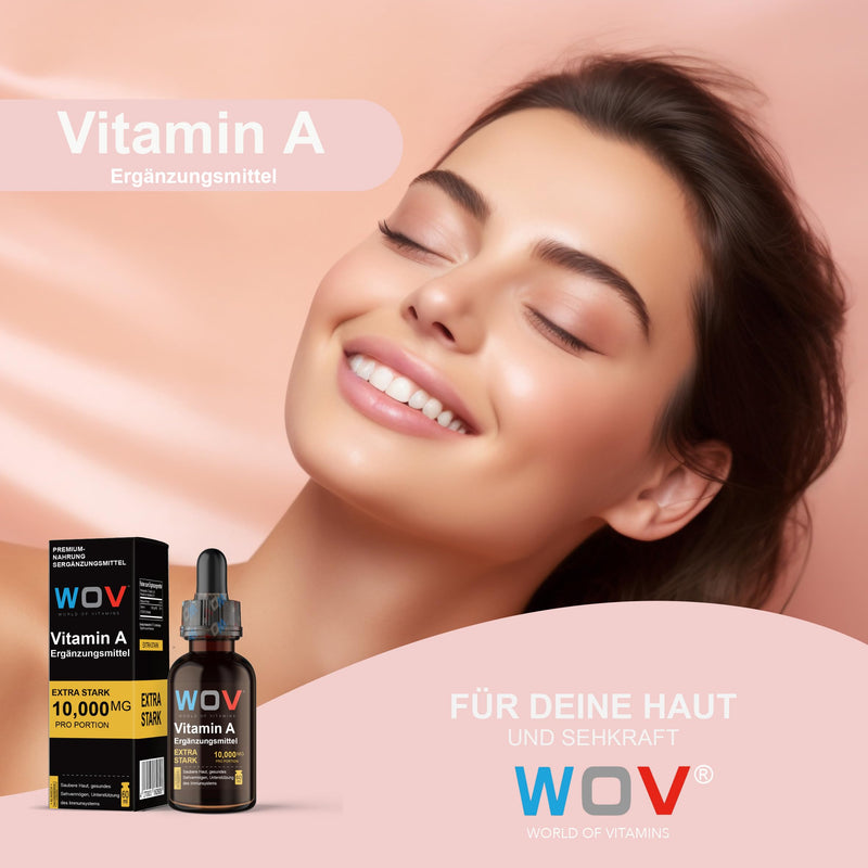 [Australia] - WOV Vitamin A drops 10,000 IU per daily dose - 60ml (2000 drops), vegan retinol in MCT coconut oil, high dosage, additive-free, laboratory tested 