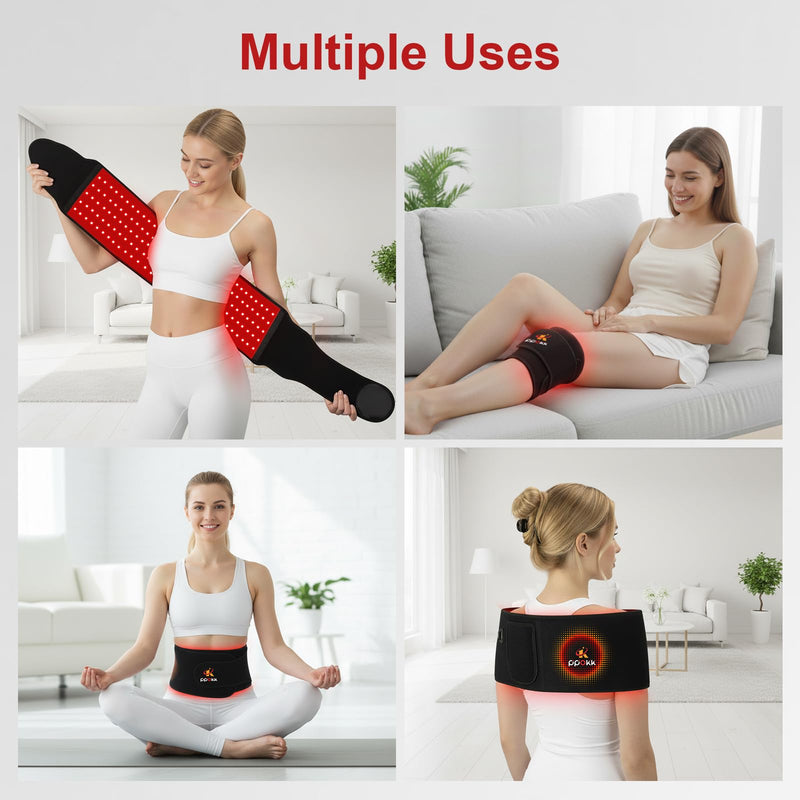 Red Light Therapy for Body,120 LEDs Infrared Light Therapy Wrap Belt for Waist,Upgraded 3 in 1 Led Beads,660nm Red Light &850nm Near Infrared Light Device for Back with Timer 120LEDS