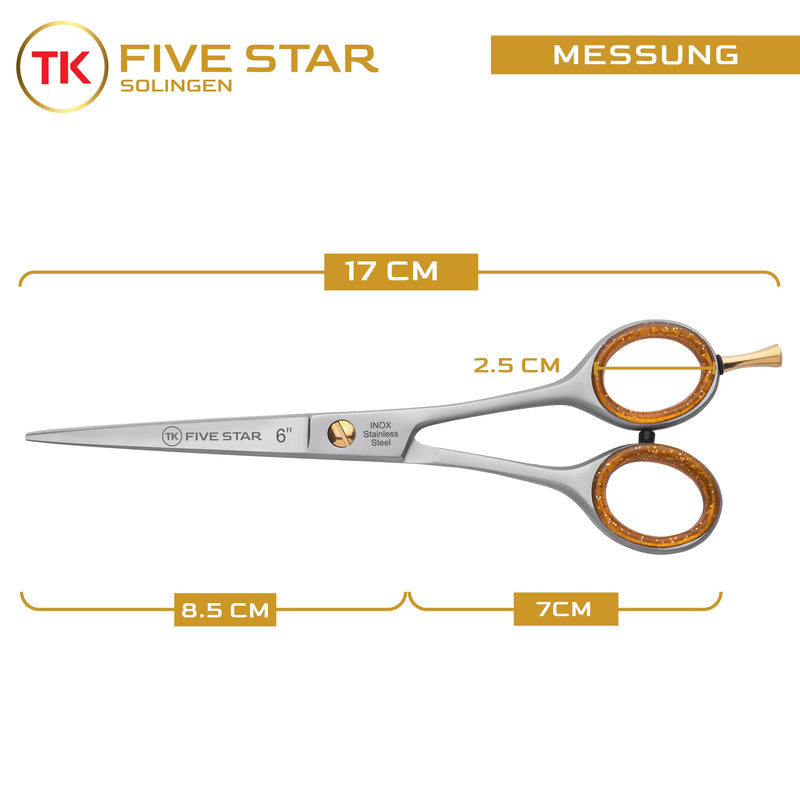 [Australia] - TK FIVE STAR SOLINGEN® Mercury Professional 6 inch extra sharp hairdressing scissors, hair cutting scissors, rust-proof for women, men, hairdressers and children, suitable for strong and fine hair 