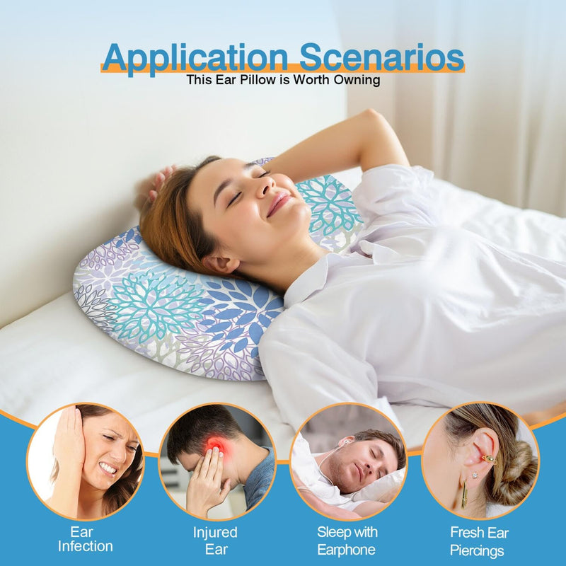[Australia] - Ear Piercing Pillow for Side Sleepers Pillows with Holes for Ear Pain,Donut Pillow for Ear Side Sleeping Pillow for Adults CNH Ear Pain Relief Pressure Sores Ear Pillow with Hole in Center Blue 