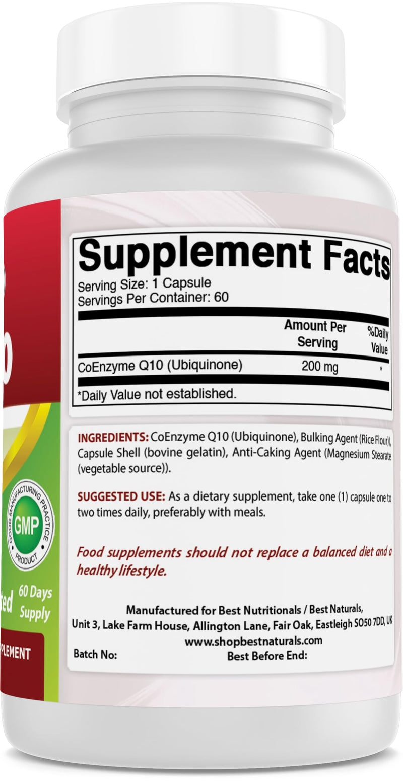 Best Naturals COQ10 200 mg, 60 Capsules