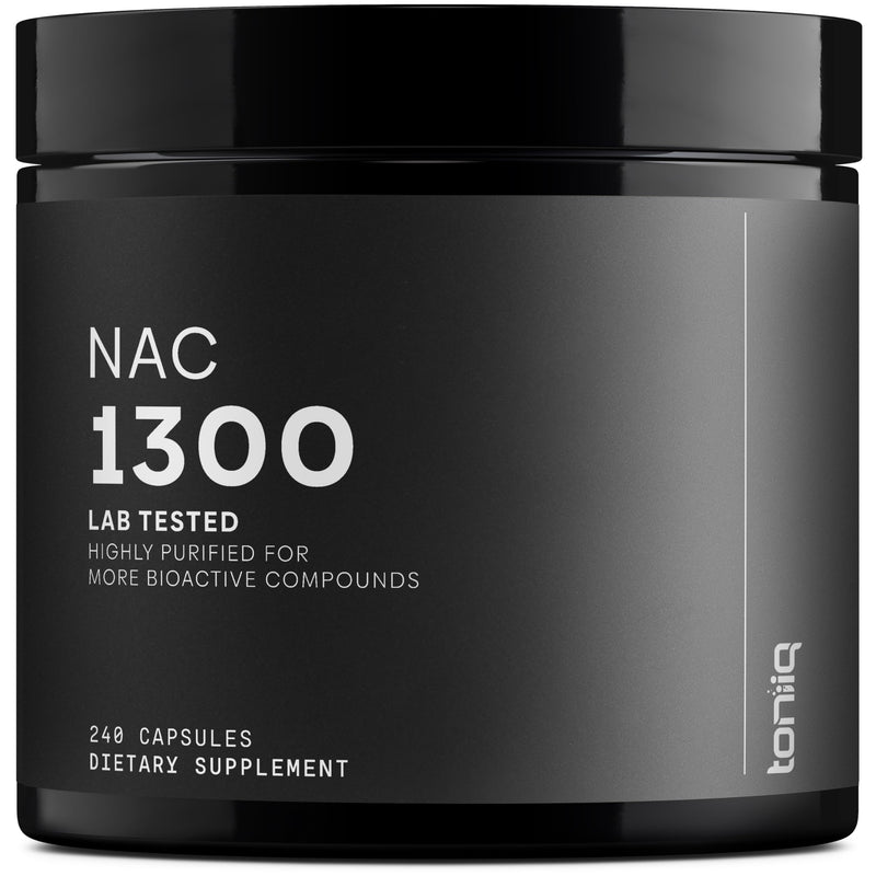 [Australia] - Toniiq 1300mg NAC - 4 Month Supply - Min. 98%+ Tested Purity - Ultra High Strength Bioavailable NAC Cysteine Supplement - 240 Vegetarian N Acetyl Cysteine Capsules -Lab Tested TQ 240 Count (Pack of 1) 