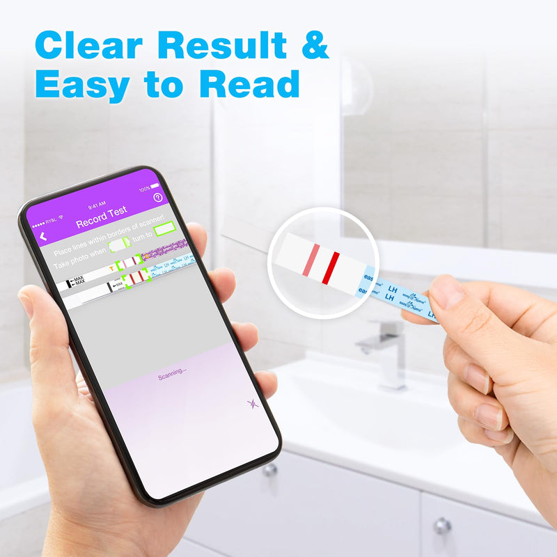 Easy@Home Ovulation Test Strips, 50-Pack, Fertility Test Kit | FSA Eligible, Ovulation Predictor Kit, Powered by Premom Ovulation Calculator iOS and Android APP, 50 LH Tests