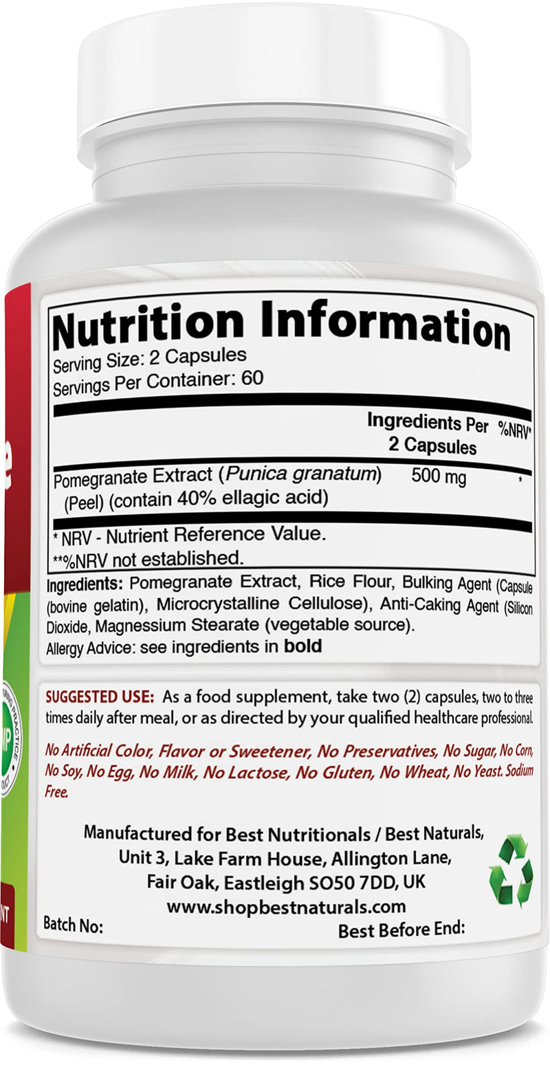 [Australia] - Best Naturals Pomegranate Extract 250 mg 120 Capsules 