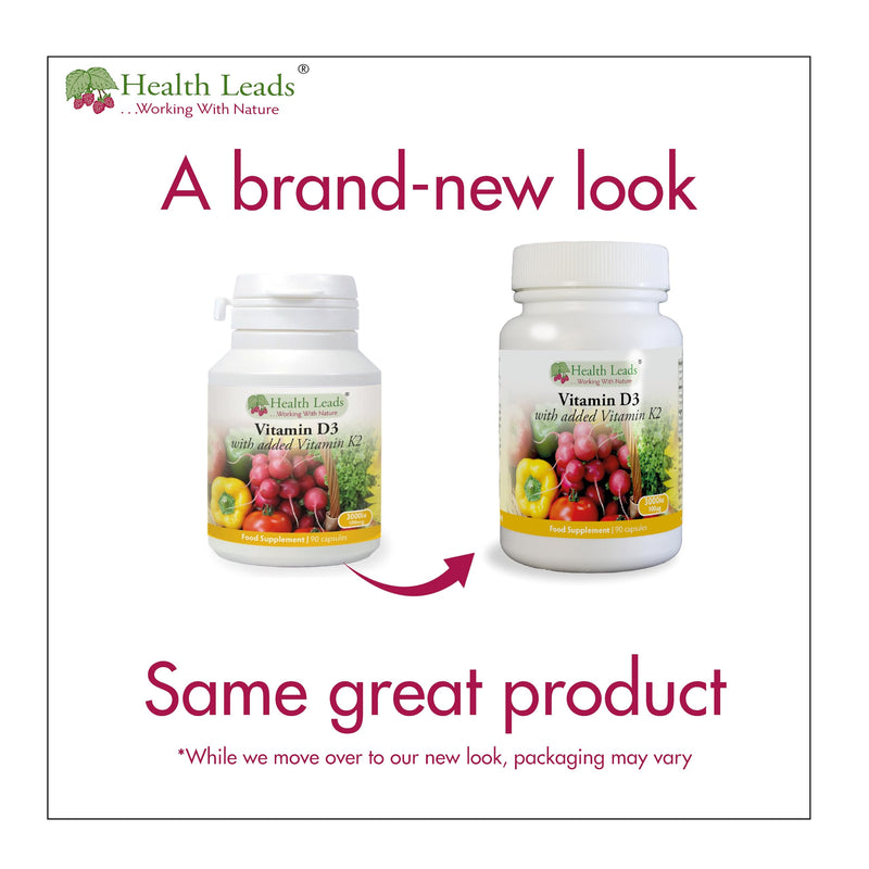 Vitamin D3 3000iu and Vitamin K2 100mcg 90 Capsules, Manufactured for Maximum Absorption, Magnesium Stearate Free & No Nasties, Made in Wales