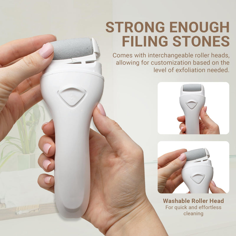 [Australia] - Electric Callus Remover for Foot, Electric Foot Scrubber Dead Skin Remover for Foot Care with 3 Rollers, Waterproof 60mAh Rechargeable Foot Callus Remover for Hard Cracked Dry Dead Skin 