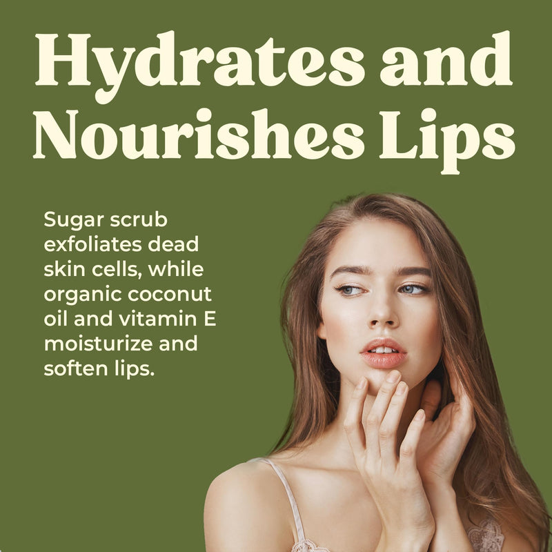 [Australia] - Earth's Daughter Organic Coconut Lip Scrub 0.7 oz - USDA Organic, Fair Trade, Sugar, Jojoba Oil, Beeswax, Coconut Oil, Calendula Extract Lip Scrub Coconut 