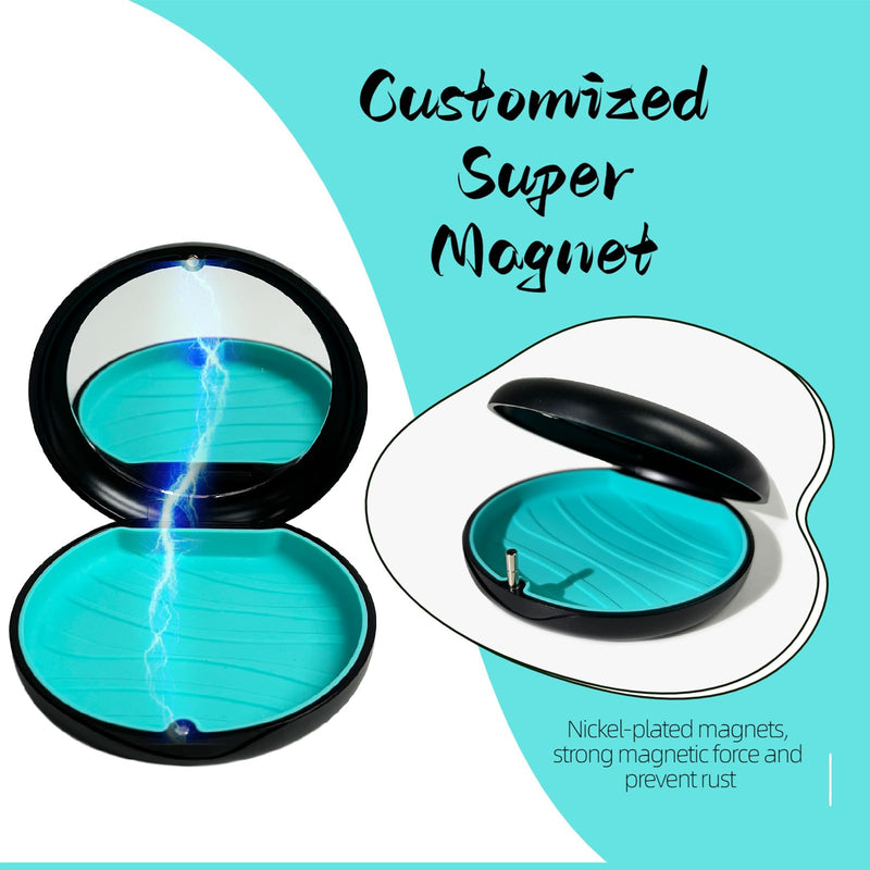 [Australia] - 2 Pack Aligner Case with Mirror,Convenient Retainer Case for Invisalign Aligners, Night Guards, and Mouth Guards (1PC Black Cyan+1PC Black Purple) 1PC Black Cyan+1PC Black Purple 