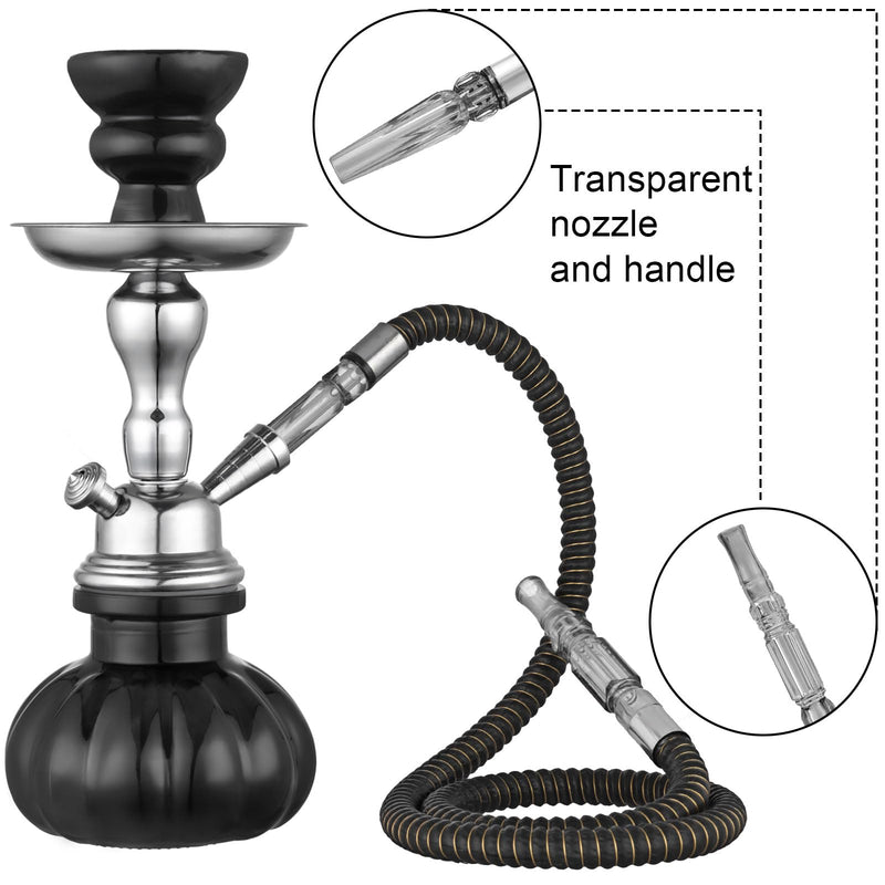 [Australia] - 2 Pack Hookah Hose Washable 39'' Shisha Hose Acrylic Handle Leather Wrapped Pipe For Small Hookah Set (Black) Black 