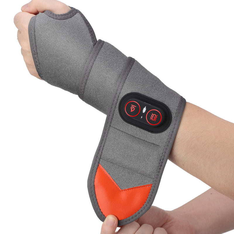 Cordless Wrist Heating Pad Wrap for Pain Relief, Heated Wrist Massager for Carpal Tunnel, Heated Wrist Brace, Wrist Hand Heating Pad, Hand Massager with Heat, Red Light for Carpal Tunnel, Gray