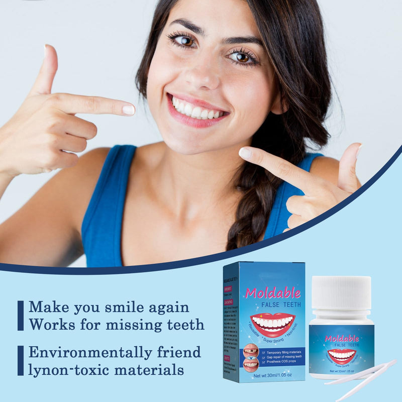 [Australia] - 30 ml Tooth Repair Kit, Temporary Teeth Replacement Kit - Moldable Thermal Fitting Beads for Filling Fix Missing and Broken Tooth or Adhesive Denture Fake Teeth 