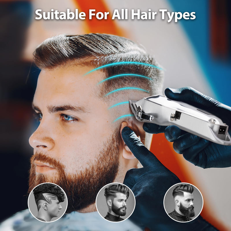 [Australia] - Professional Cordless Hair Clippers for Men, Maquina Para Cortar Pelo De Hombre Rechargeable LED Display Mens Beard Trimmer Full Metal Body Low Nosie Home Barber Hair Cutting Kit Set for Men/Kids 