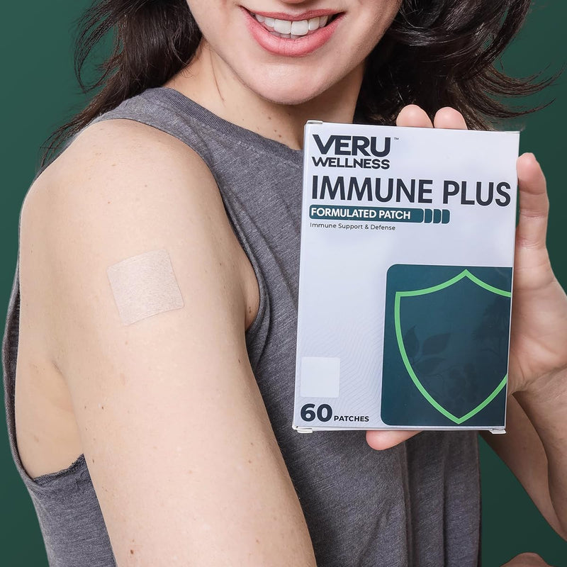 Veru Wellness Immune Plus Patch - Zinc, Elderberry & Echinacea, 60 Count | Easy To Apply