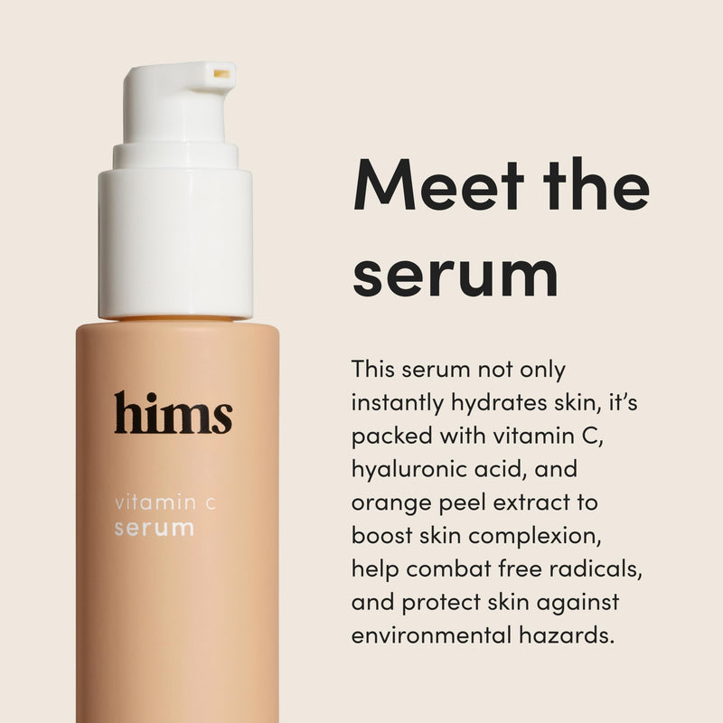 hims Everyday Moisturizer for Men, Hyaluronic Acid, 1 Fl Oz | Lightweight, Hydrating Men's Face Moisturizer with Hyaluronic Acid and Shea Butter, Paraben-Free, Includes Vitamin C Serum