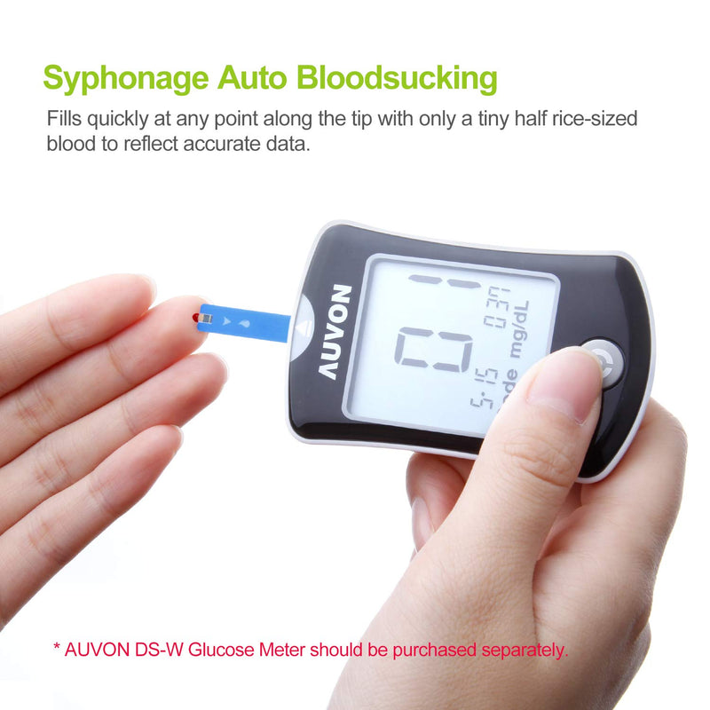 [Australia] - AUVON I-QARE DS-W Draw-in Blood Glucose Test Strips for use with AUVON DS-W Diabetes Sugar Testing Meter (No Coding Required, 300 Count) 