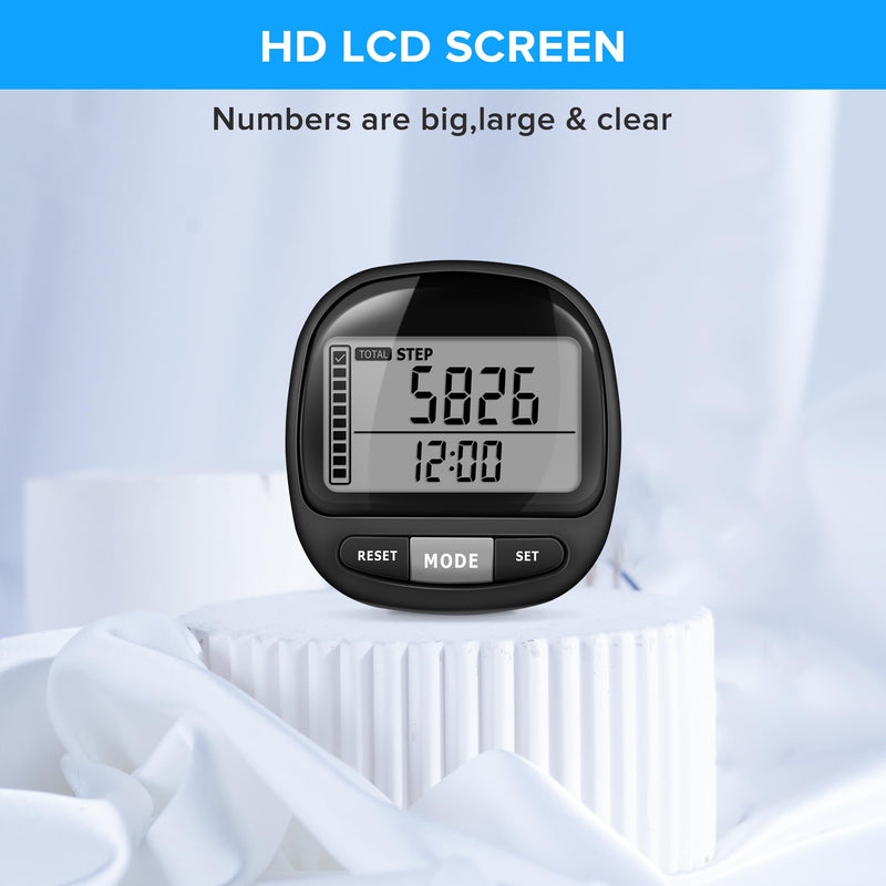[Australia] - 3D Pedometer Step Counter for Walking and Miles, Simple Step Tracker with Large Digital Display and Clip Lanyard, Steps Track Accurately Steps Monitor Watch for Women Men Adults Seniors Dog 