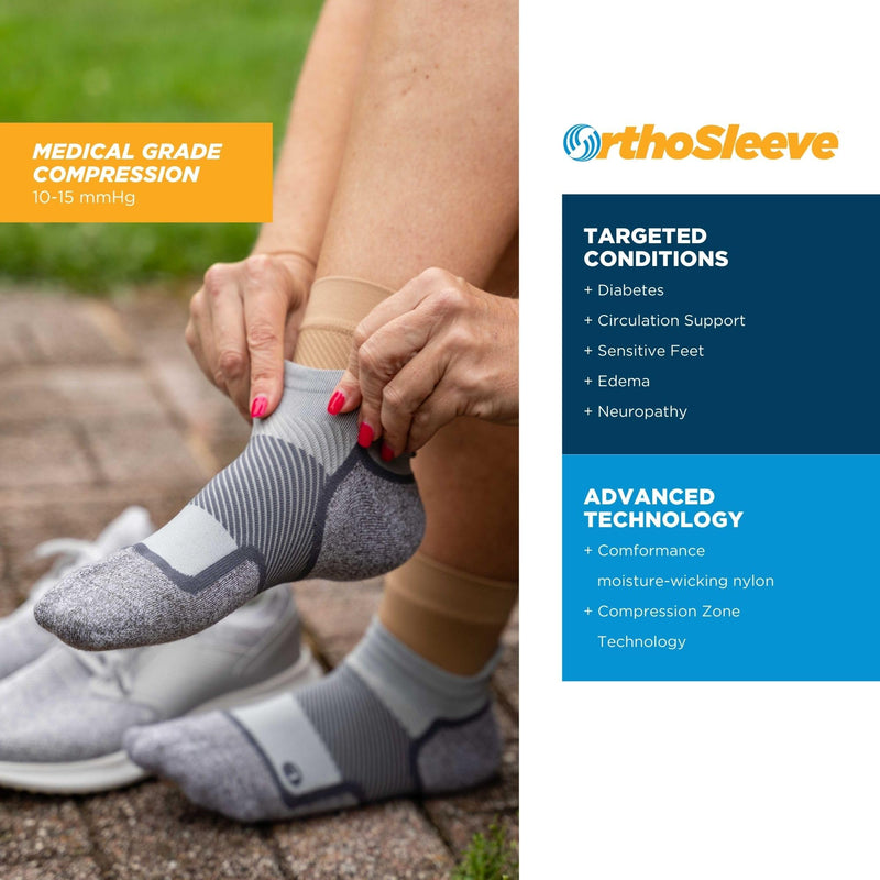 [Australia] - OrthoSleeve Diabetic & Neuropathy Socks (3 Pack) Large Black No Show 