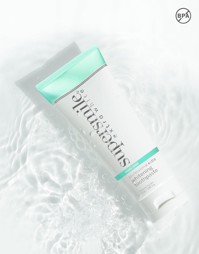 Supersmile Extra White Triple Mint Whitening Toothpaste – Professional Formula for Visibly Whiter Teeth – Whitens Up to 9 Shades, 7 oz