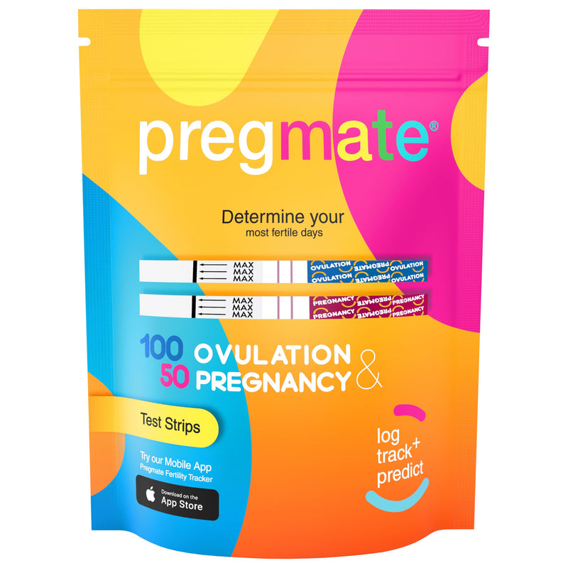 Pregmate 100 Ovulation and 50 Pregnancy Test Strips Predictor Kit 100 LH 50 HCG