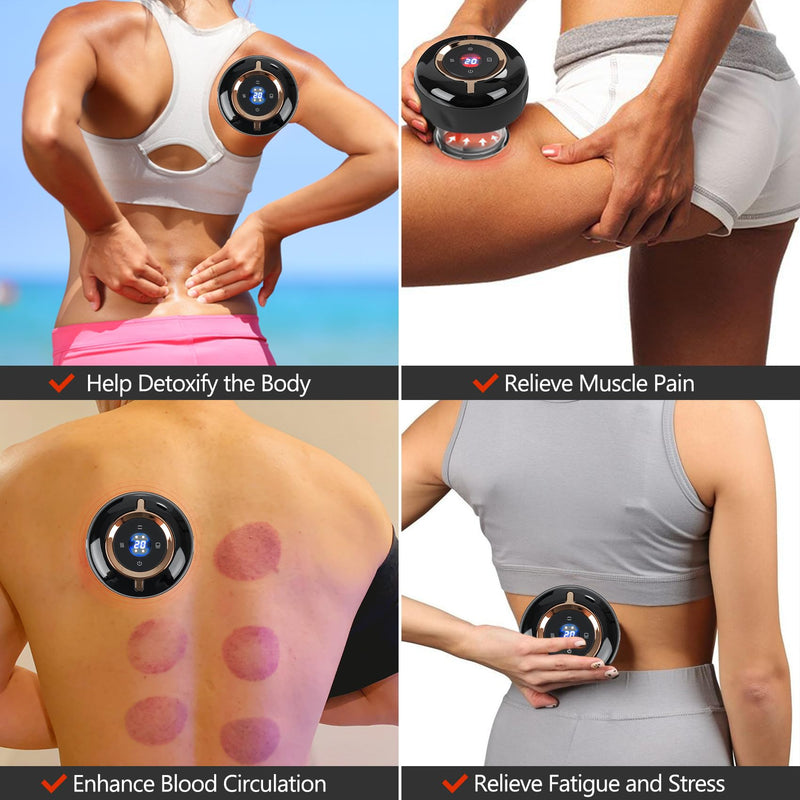 [Australia] - Smart Cupping Therapy Massager 2 Set, 4 in 1 Cupping Kit for Massage Therapy, Portable Electric Cupper for Targeted Pain Relief, Knots, Aches, Muscle Soreness, Circulation & Tighter Skin 