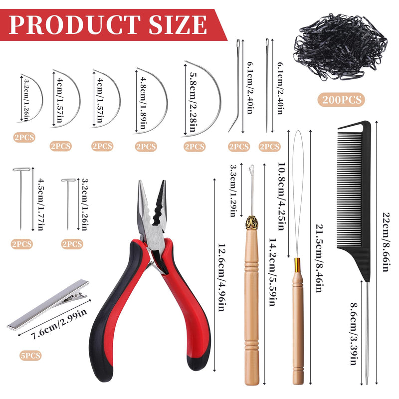 [Australia] - Hair Extension Tools Kit, 5 Colors 1000Pcs Micro Silicone Rings Beads with Hair Extension Remove Pliers, Pulling Hook, Threads, Needle for Hair Extensions Hair Styling 