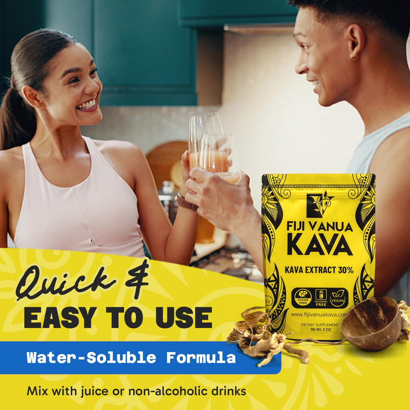[Australia] - 30% Kava Extract Powder, High-Potency, Water-Soluble Kava Drink Powder, 2 oz 