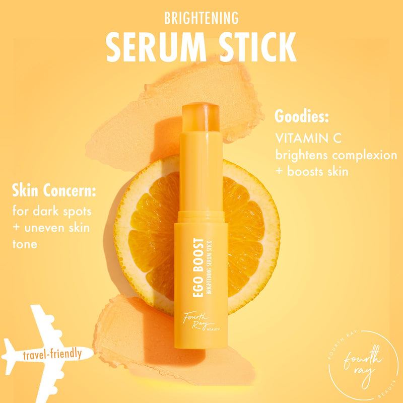 ColourPop Brightening Vitamin C Serum Stick - Radiance-Boosting Face Serum Stick for Glowy Summer Makeup Prep - Enriched with Turmeric to Help Improve the Appearance of Redness - Ego Boost (0.25 oz)