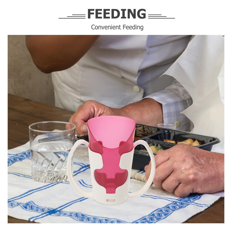 Ciieeo Nursing Cup for Elderly Disabled Adults Unbreakable Liquid Feeding Cup with Anti-Choke Spill Proof Design Convenient Bedridden Patient Drinking Aid 5.51X5.12X2.56In