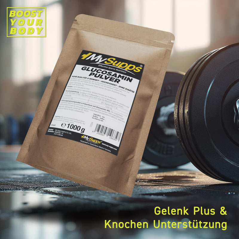 [Australia] - My Supps 1000g glucosamine powder with 100% pure glucosamine HCL - glucosamine sulfate powder vegan & high dosage - glucosamine powder made in Germany 