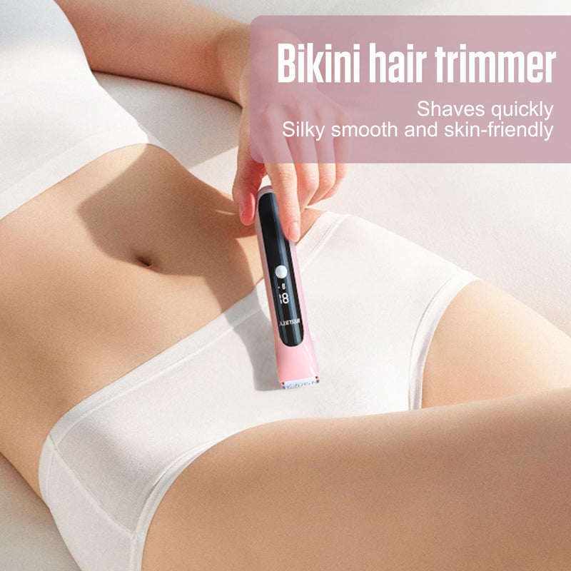 [Australia] - 2 in 1 Bikini Trimmer for Women Dual Head Electric Shaver,IPX7 Waterproof Wet & Dry, Painless Shaver for Body Face Private Area Pink Pink（new Version） 
